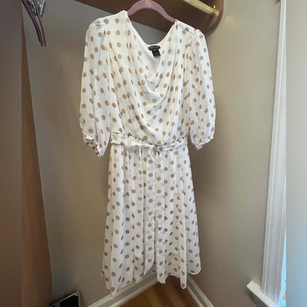 Kate and Lily Petite Polka Dot Tie Front Dress